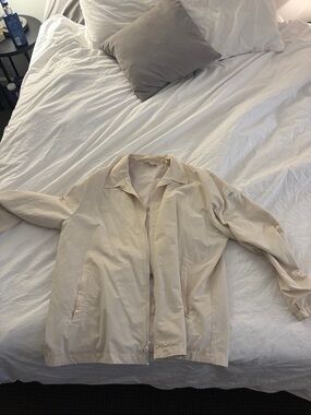 Alo Light Beige Zip-Front Jacket - Minimal Casual Style XL
